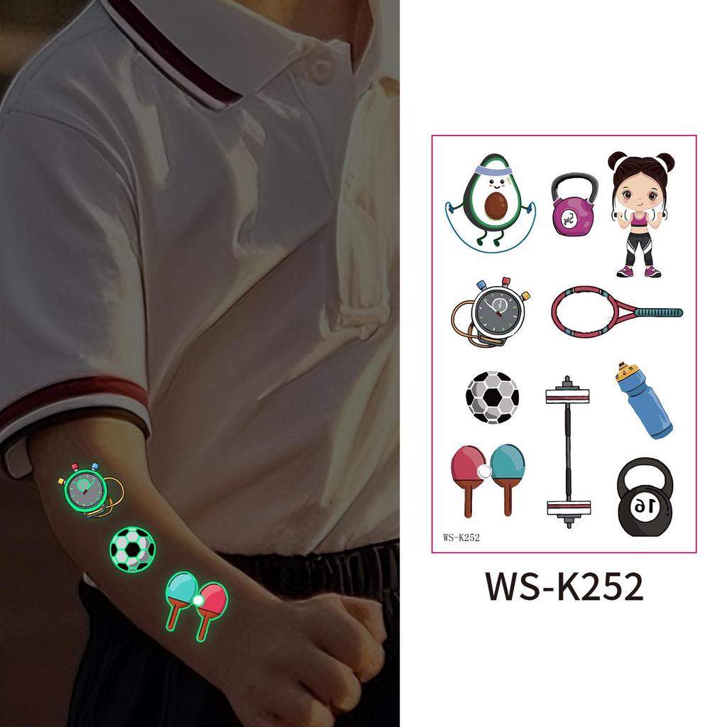 Luminous Waterproof Sport Tattoo Stickers for Night Workouts – Temporary Glow Arm & Face Stickers