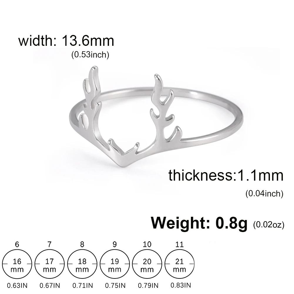 

Teamer Cute Elk Horn Ring for Women Girls Stainless Steel Delicate Christmas Antler Finger Ring Couple Birthday Jewelry Gift 6
