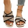 Summer women's cross belt buckle flat casual beach slippers