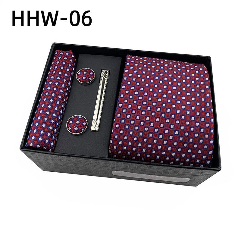 Paisley Men'S Tie Square Cuff Tie Clip Gift Box Set Business Casual Tie Black Gift Box