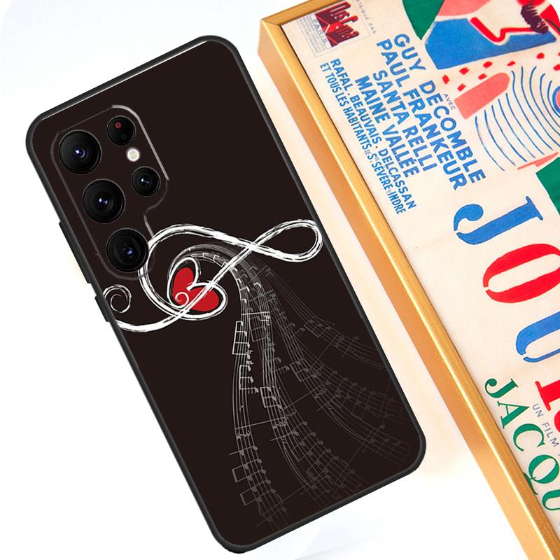 Music Note Musical Treble Clef Case For Samsung Galaxy S24 S23 Ultra S22 Note 20 Note 10 Plus S8 S9 S10 S21 S20 FE Cover