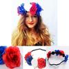 Beautiful Red White Blue Flower Crown Headband For Royal Celebrations