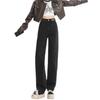 Frühling und Sommer neue amerikanische High-Waist Straight Jeans Damen Verstellbare Schnalle Locker und dünn Weitbeinjeans Mode