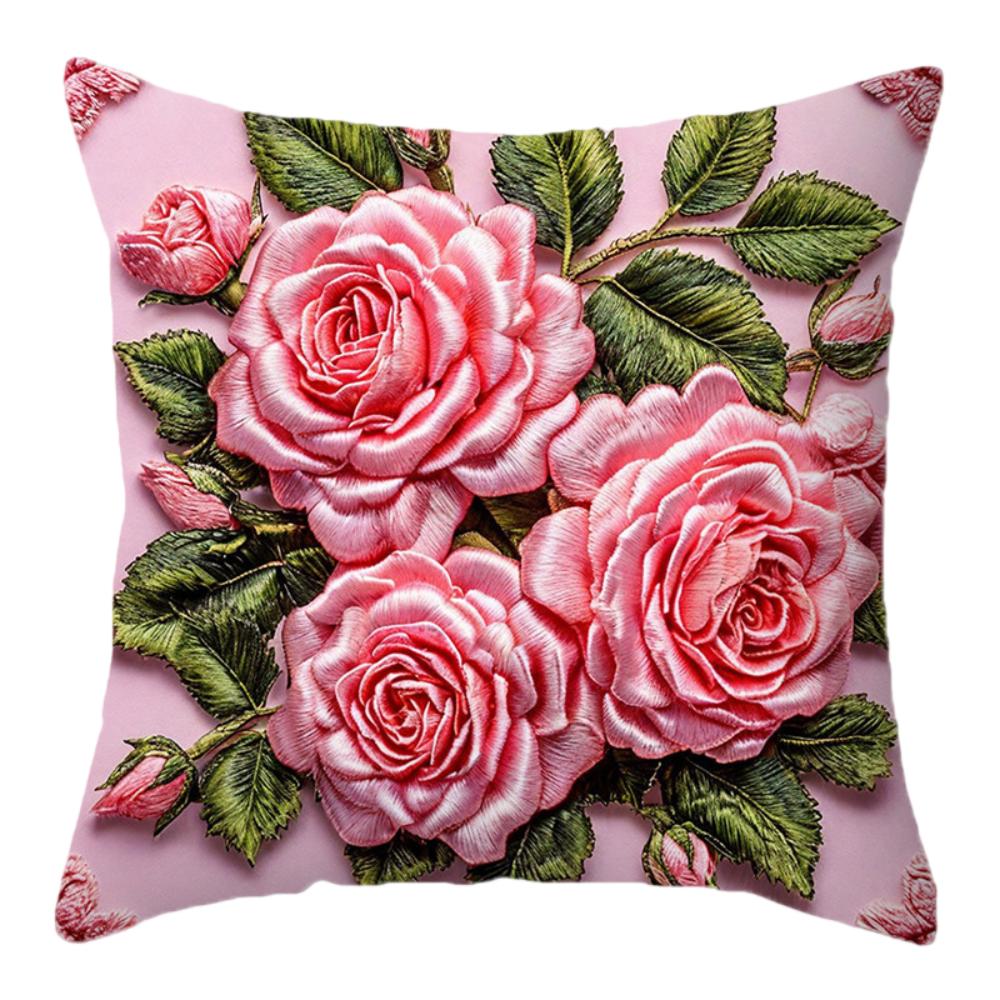 2D Floral Flowers Patters Pillowcase 45x45cm Butterfly Sofa Cushion Cover Lifelike Sunflower Pillow Cloth Cover Sofa Decor
