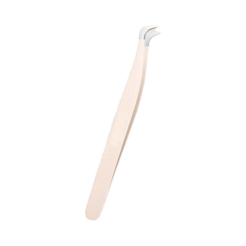 Spot False Eyelash Tweezers - Round Head Gold Feather High-Precision Blooming Tweezers for Eyelash Extensions.