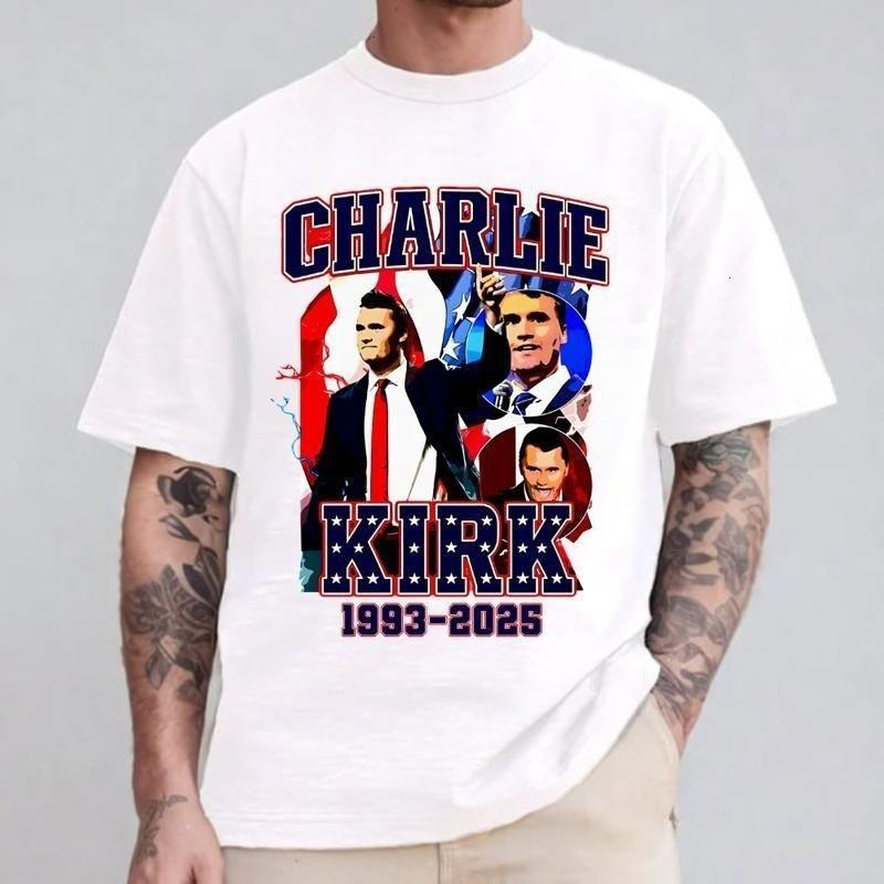 Charlie Kirk Tribute Shirt, Memorial Graphic Tee, Freedom USA Flag Patriotic #1 Unisex T-Shirt L