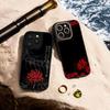 Art Red Spider Lilys Japan Design Phone Case for iPhone 17 16 E 15 14 13 12 Pro Max Sheepskin Silver-edged Protective Case