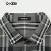 DIKENI Men's Scottish Plaid Non-Iron Knit Long-Sleeve Shirt