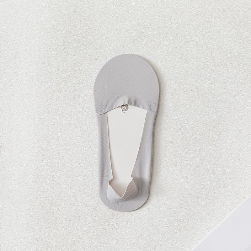 Women's Summer Solid Color Ice Silk Shallow Mouth Invisible Non Slip Cotton Bottom Boat Socks