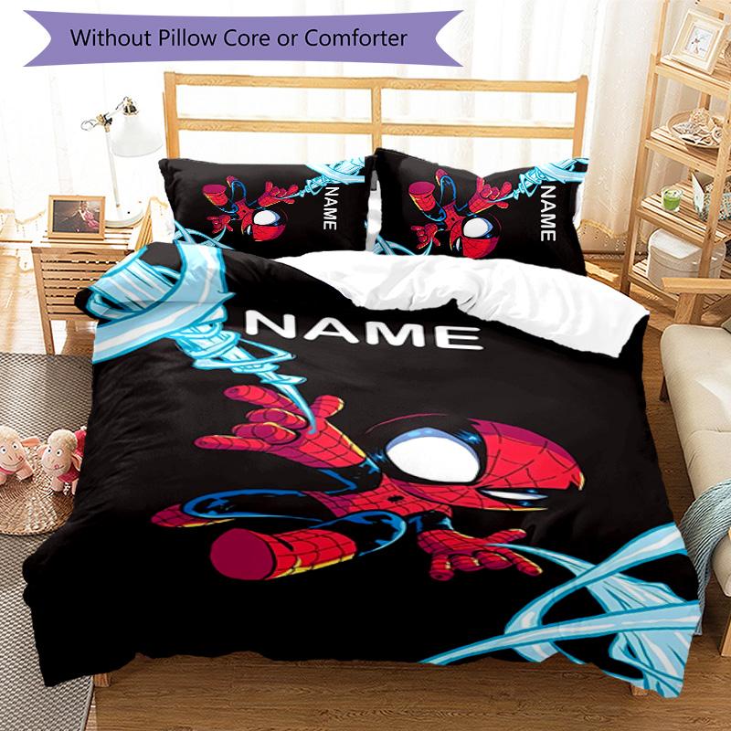 3pcs Spider Man3 Cover Set - Personalized Name, HD Printed Bedding with 1 Cover and 2 Pillowcases - Perfect for Home Decor, Easy Care
