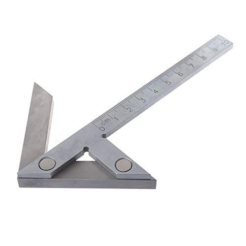 CarAngels Stainless Steel Center Gauge, 70mm Center Square, 45 Square, Stop Square, Right Angle Ruler, 45 Degree Ruler, Center Finder, Carpenter's Ma