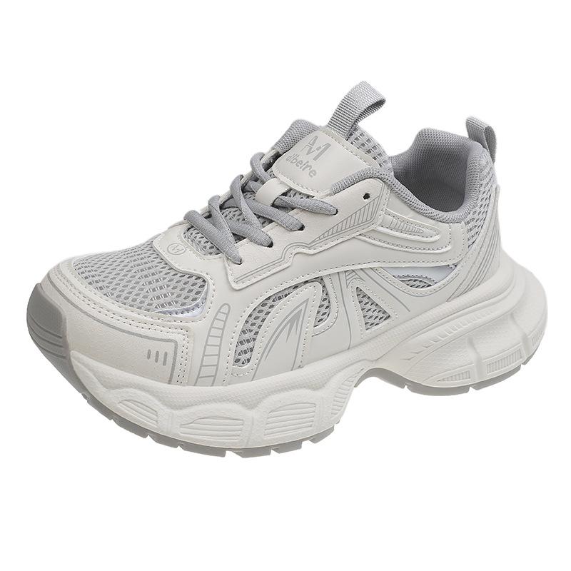 Mesh dad shoes women's summer 2025 new thin breathable thick-soled versatile height-increasing lightweight casual sports shoes
