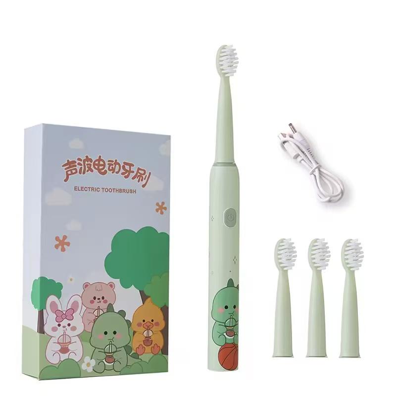 

Дитяча звукова електрична зубна щітка з барвистим мультфільмом для дітей USB, м’яка, автоматична, водонепроникна, зі змінною головкою