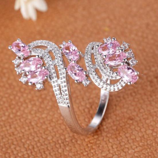 Women Cubic Zirconia Wedding Banquet Party Ring Jewelry Charm Gift