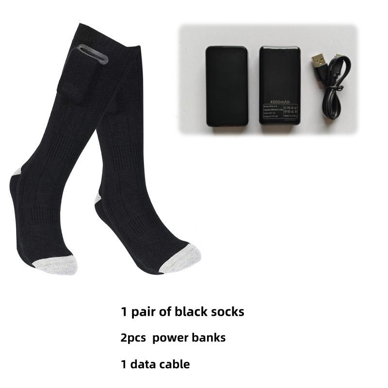 Heated Socks for Rechargeable,3 Heating Settings Mobile Warming Heated Socks Foot Leg Warmers, Skiing Hunting Camping Washable