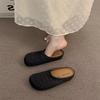Women's Versatile Retro Soft Sole Sandals - French Toe Cap, Solid Color, Comfortable for Home & Outdoor Wear