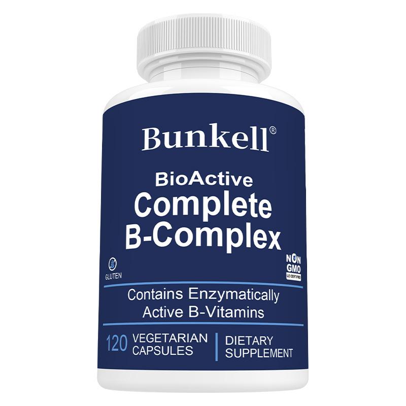 BioActive Complete B-Complex Supplement with Enzymatically Active B-Vitamins for Daily Energy and Metabolism Support 120PCS