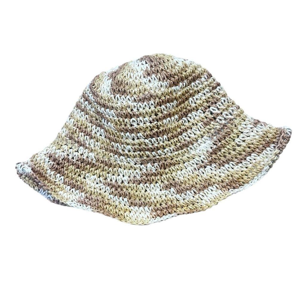 Hat Women's Spring and Summer Versatile Big Brim Straw Hat Summer Seaside Bucket Hat Face Small Sunscreen Hat Sun Hat