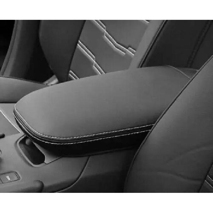 Black Leather 2017-22 Armrest Box Cover Trim Central Console For Cadillac XT5