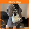 Horse Pendant Pu Water Bucket Bag For Women With Lock Closure And Cotton Lining For Daily Use