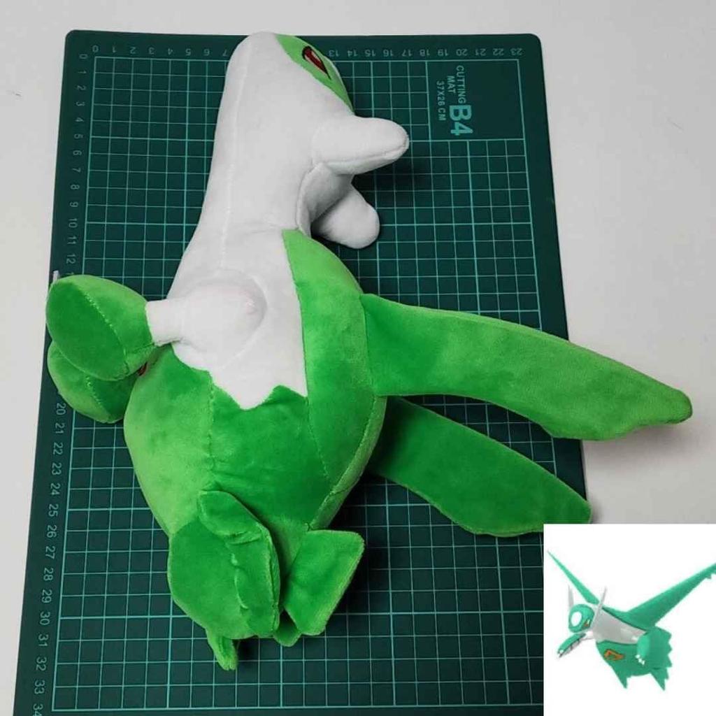Large, extra-large Latios plush toy, different colors, cushion, green, 30cm, mascot, paper bag included, actual product photograph