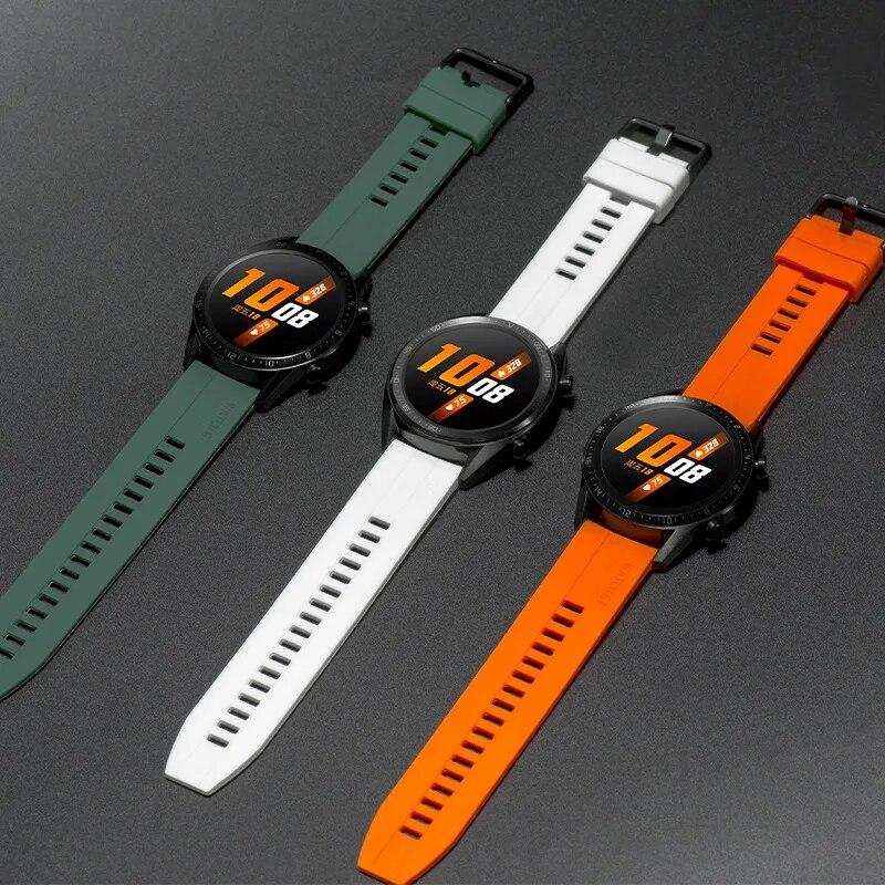 20 mm 22 mm klokkerem for Samsung Galaxy watch 5/pro/4/classic/Active 2 Silicone Sport armbånd huawei watch gt 3-pro-2-2e strap
