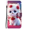 Handmade PU Leather Flip Case for Honor X6a Anti-Slip Shockproof Cover with Wrist Strap & Heart/Rose Cat Designs
