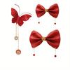 1Set Scallion Powder Simulation Bow Decoration Wedding Background Wall Decoration Wedding Wedding Switch Decoration