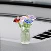 Colored Glaze Glass Flower Bouquet Mini Hand-blown Glass Flower  Home Room Decoration