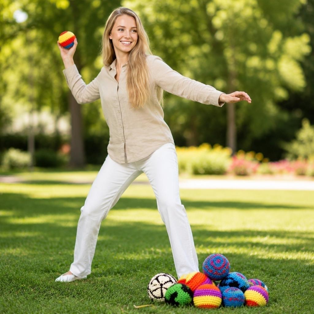 12pcs Kids Bean Bags Set Soft Crochet Filled Round Balls for Tossing Target Games Indoor Outdoor Use Durable and Lightweight