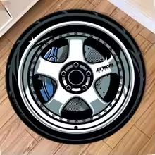 Auto Teppiche Reifenform Runde Matten Jungen Schlafzimmer Teppich Auto Nabe Wohnzimmer Anti-Rutsch Couchtisch Bodenmatte Tapetes De Automóvil
