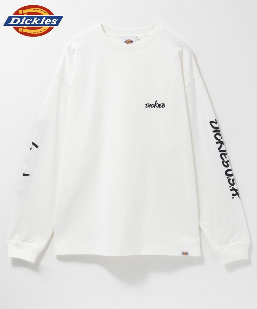 Dickies Men's Long Sleeve T-Shirt, 100% Cotton, Sleeve Print, Logo Embroidery, Black, Size M