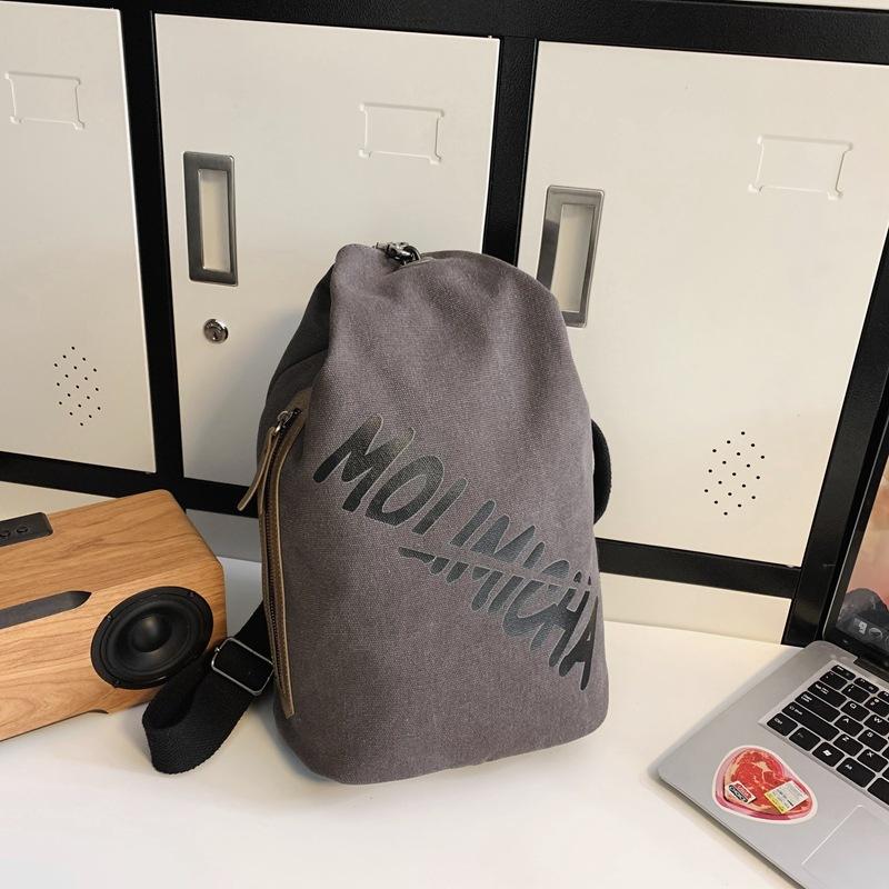 New breast bag men's personality trendy cool shoulder bag outdoor casual canvas small satchel retro versatile men's messenger bag