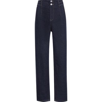 Women's High-Waist Washed Cropped Tapered Jeans