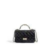 Leather and Cowhide Handbag, One Shoulder Crossbody Women's Bag, Diamond Grid Chain Bag, Versatile, Light Luxury Commuting Women's Bag
