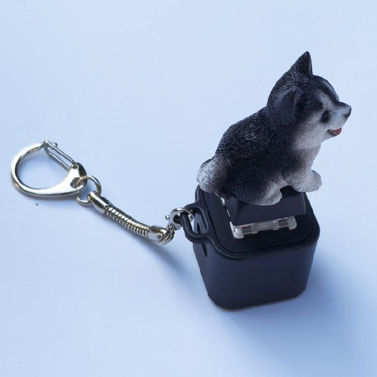 Auditory Visual Stress Reliever Keychain Glowing Animal Squeeze Toy For Key Organization ABS Sturdy Daily Companion