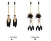 1 Pair Feather Metal Bells Nipple Clamps SM Nipple Ring Flirting Teasing Sex Toys Bondage Kit Slave Bdsm Girl Exotic Accessories