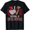 I Love Being A Social Worker Red Plaid Hearts Valentines Cotton Men T Shirt