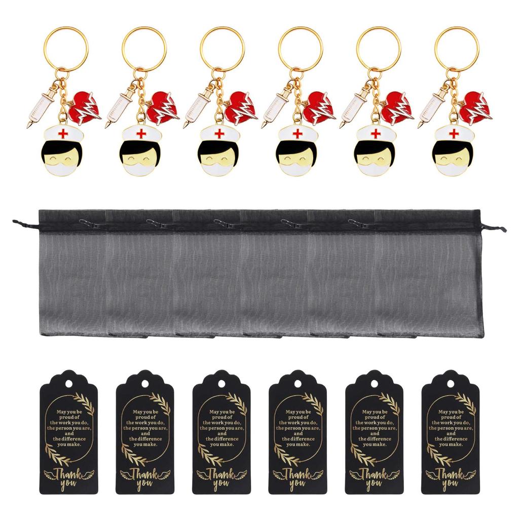 Nurse Gifts Featuring Keychains with Tassels Organza Bag and Pendants Nurse Recognition Gifts Unique Key Hanging Pendant
