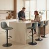 Bar Stools Set of 2, Modern Swivel Barstools with Footrest for Kitchen Island and Dining Room, Green