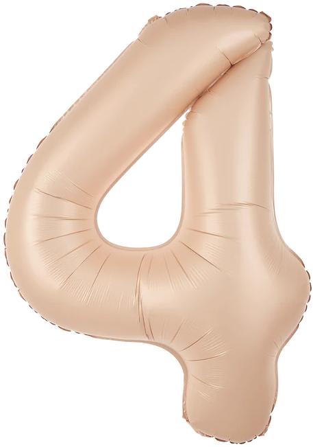 Balon Foliowy Cyfra 4 Karmelowy 100Cm