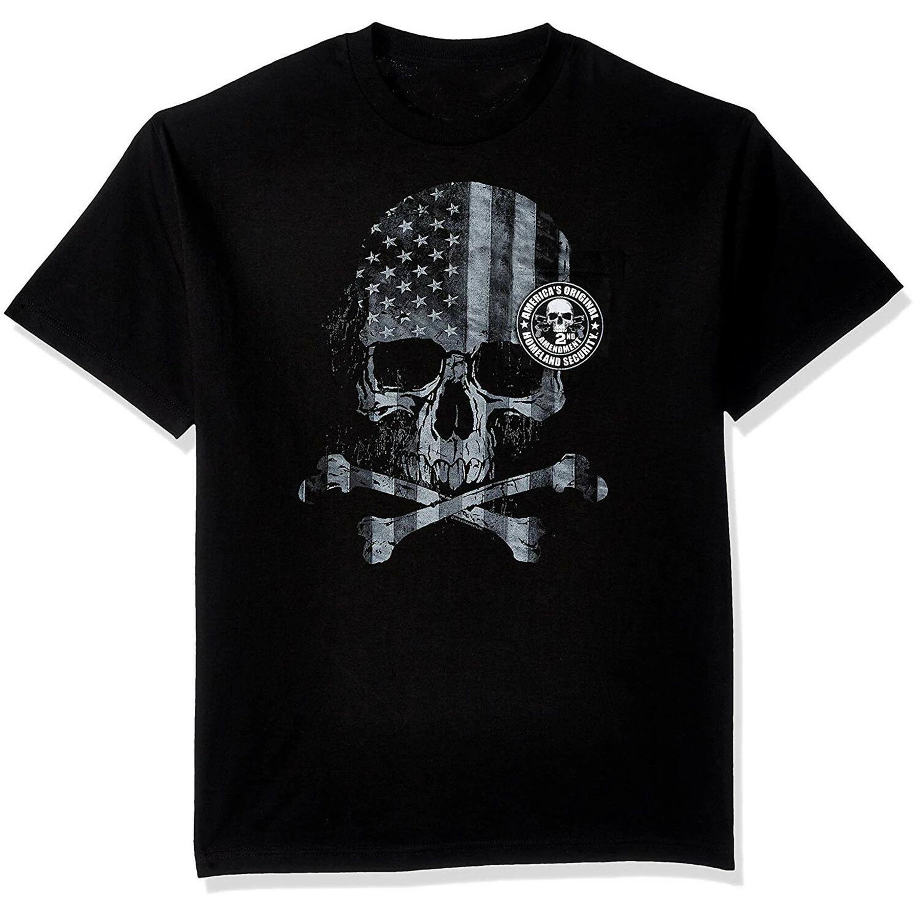 

Patriotic 2nd Amendment America Flag Skull TShirt Summer Cotton Short Sleeve ONeck Mens T Shirt New S3XL 4XL