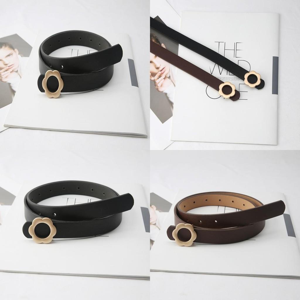 Stylish Narrow Waist Belt For Women With Unique Floral Buckle For Casual Outfits