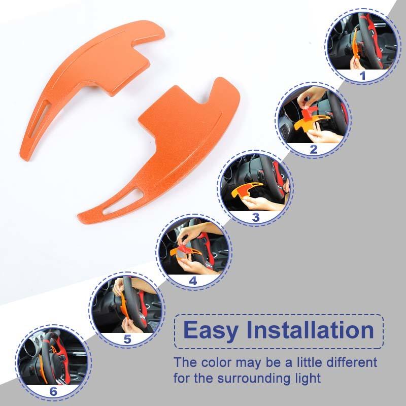 Car Shift Paddles Decorative Cover Stickers Fit For Ford Mustang 2015 Up Aluminum Alloy Interior Accessories