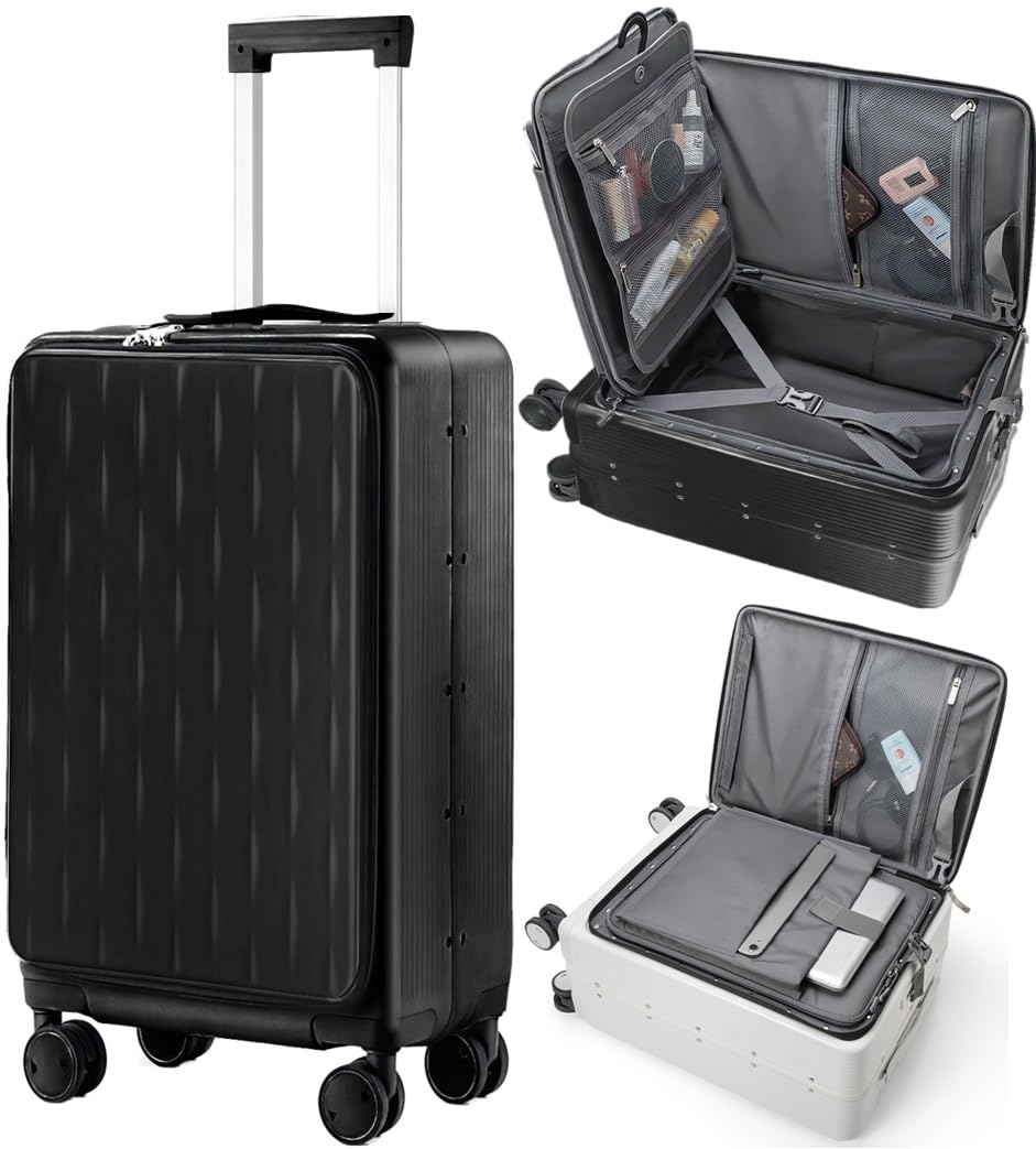 

Access Carry Front Carry Double TSA Lock Молния Business Small с карманом S [ABIBA] 2-сторонний стоячий, 4-сторонний чемодан, кейс, многофункциональный открытый,