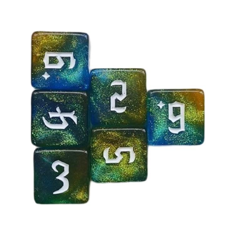 Round Corner Six Sided Dices Bulk, Pack of 6 Assorted Color 16mm D6 Acrylic Dices Cubes with Large Number for Kids Use