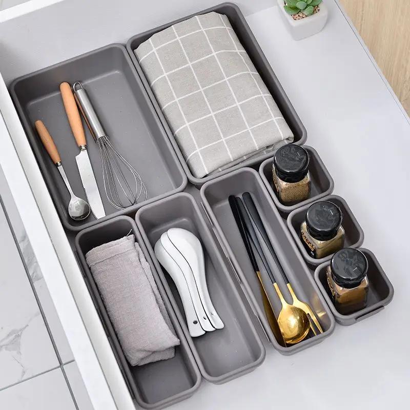 Drawer Trays And Dividers In 4 Sizes 8 Pieces Plastic Storage Box Perfect Makeup Organizer Boxes And Kitchen Table Storage