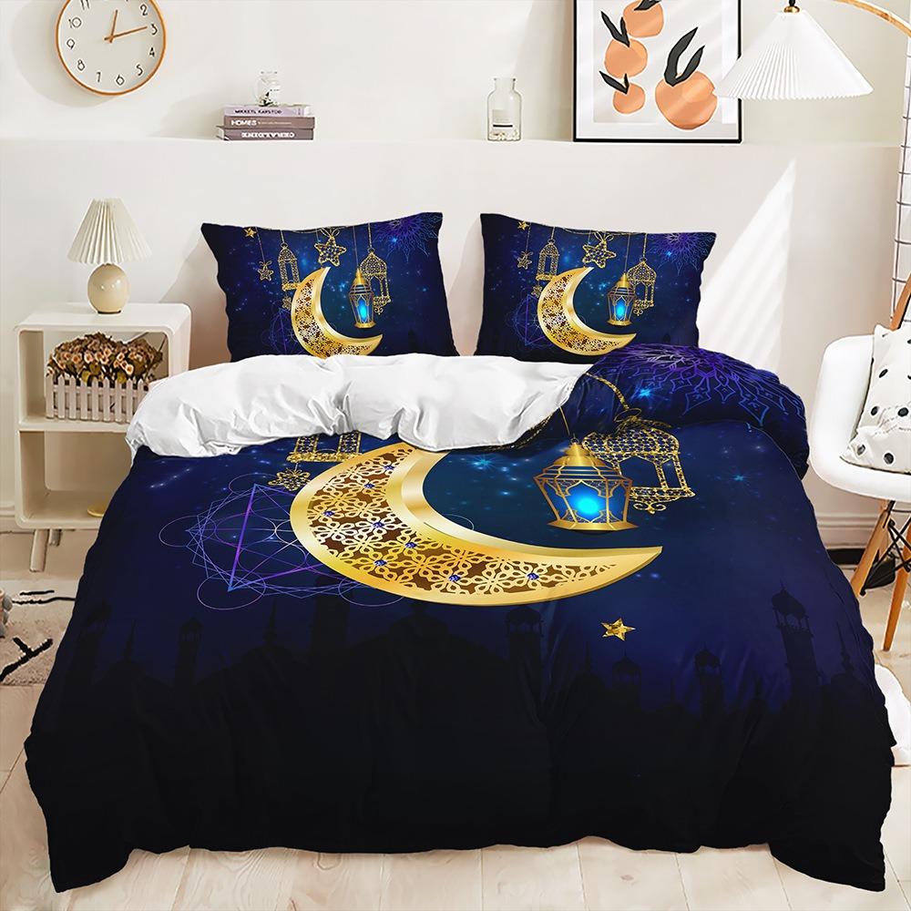 3D Moon Pattern Duvet Cover Pillowcase Bedding Kids Bedding Set Adult Teens Single Double Queen Size Gift