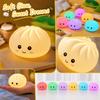 Soft Silicone Night Light, Cute Bun-Shaped Dimmable Bedside Lamp for Bedroom Nursery