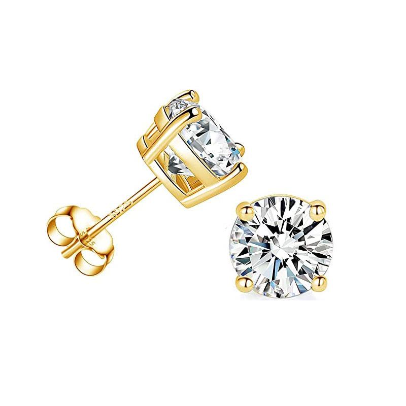 Cercei Rotunzi cu Diamante 3-8mm 1 Pereche Argint Casual Bărbați Femei Simpli Stud de Ureche Pentru Petrecere Cadou cu Piatră Prețioasă